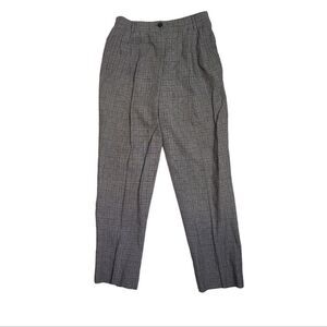 VINTAGE 70s plaid dark academia Delle Celle high waist pleated linen wool pant S